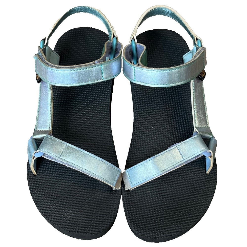 Teva Original Universal Leather Hiking Sandal Shimmer Blue Wom 6 Youth5 UK4 EU37